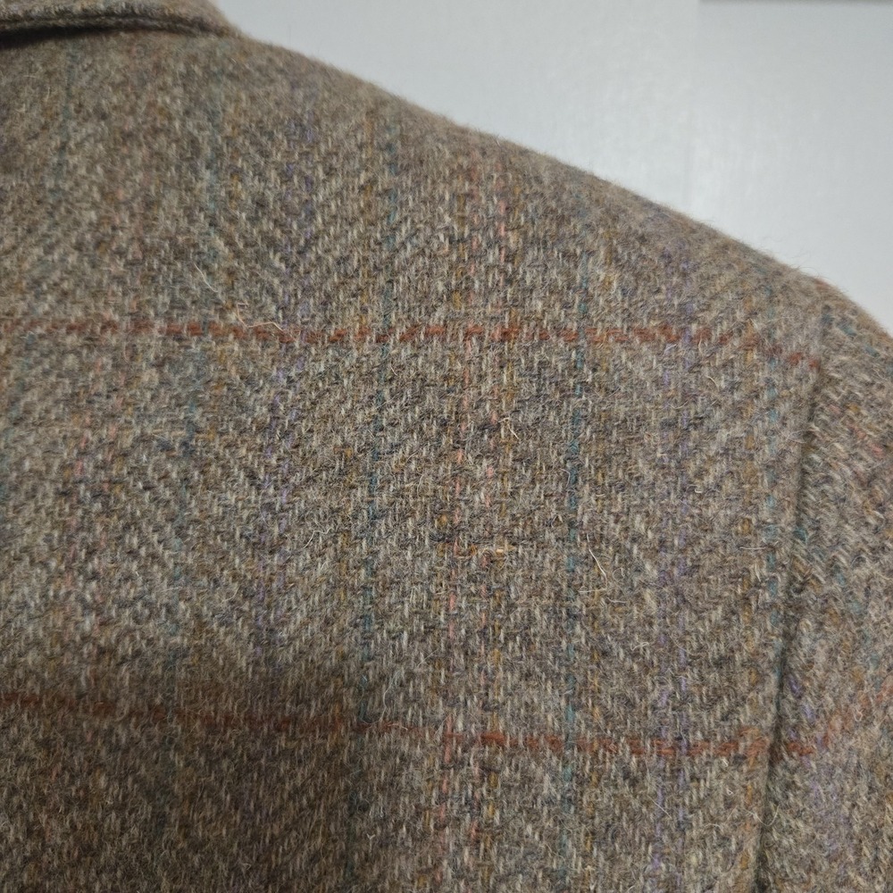 Vintage L.L. Bean Beige Wool Tweed Blazer Tailored Preppy Jacket Made in USA - Picture 7 of 9